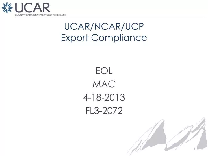 ucar ncar ucp export compliance