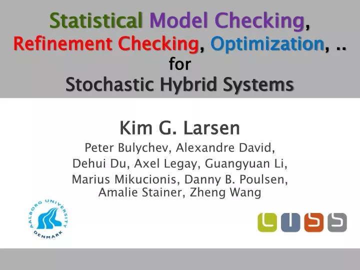 statistical model checking refinement checking optimization for stochastic hybrid systems
