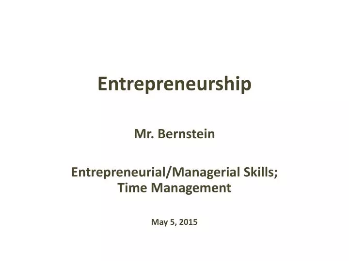 entrepreneurship