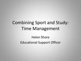 Combining Sport and Study: Time Management
