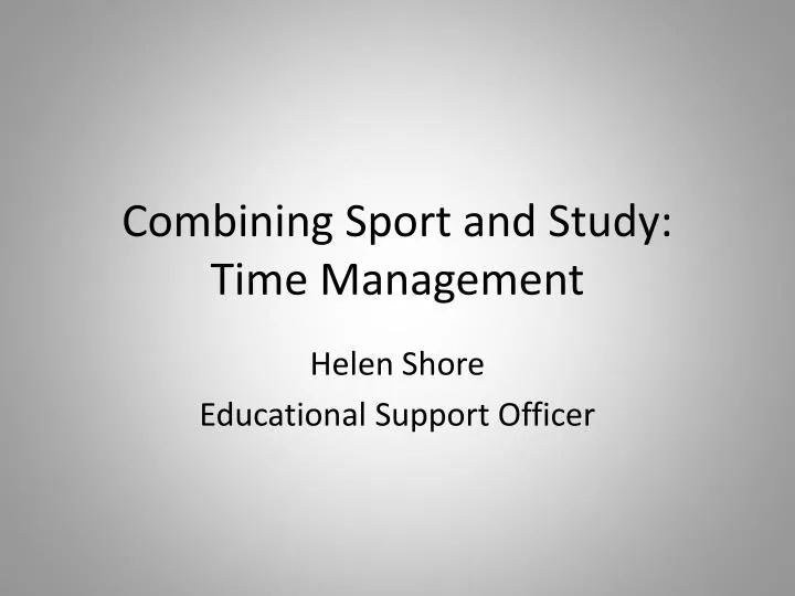combining sport and study time management