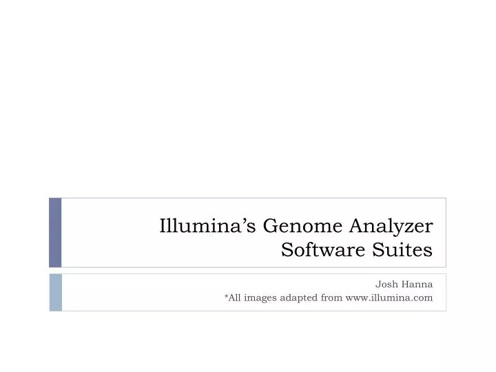illumina s genome analyzer software suites