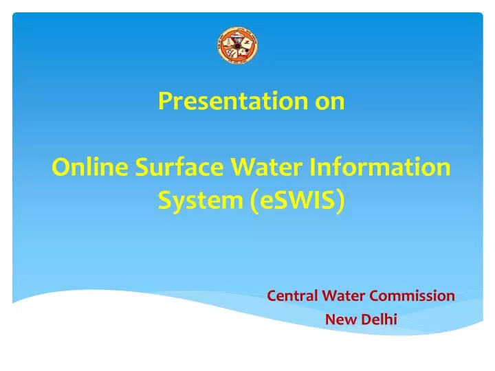 presentation on online surface water information system eswis