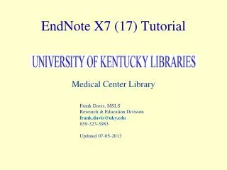 EndNote X7 (17) Tutorial