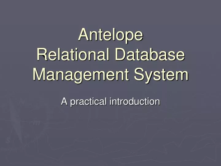 antelope relational database management system
