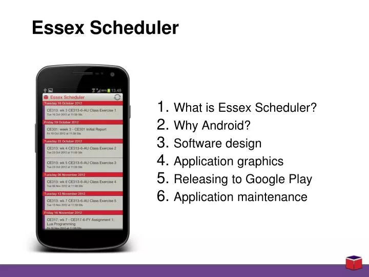 essex scheduler