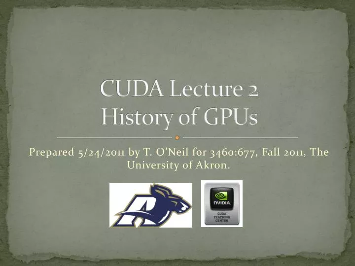 cuda lecture 2 history of gpus
