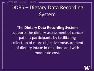 DDRS – Dietary Data Recording System