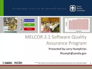 MELCOR 2.1 Software Quality Assurance Program
