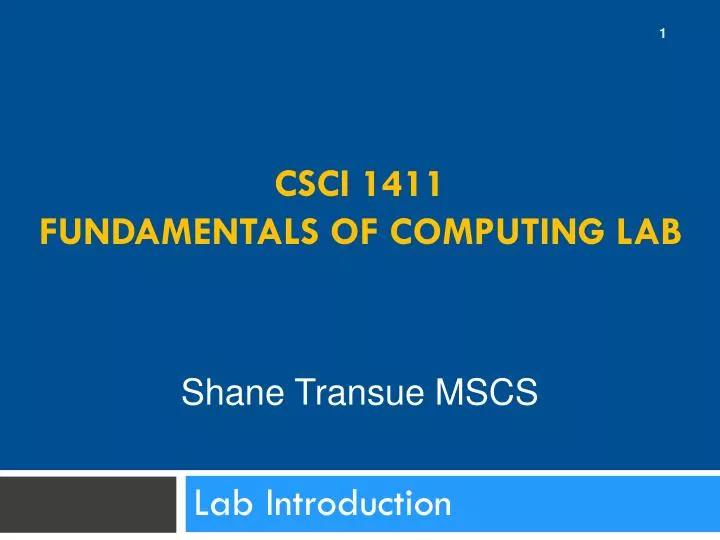 csci 1411 fundamentals of computing lab