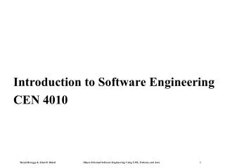 Introduction to Software Engineering CEN 4010