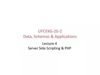 UFCEKG-20-2 Data, Schemas &amp; Applications