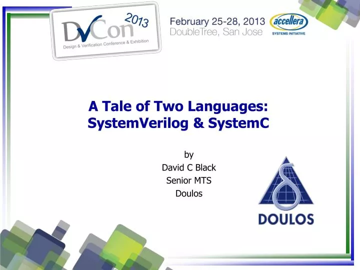 a tale of two languages systemverilog systemc