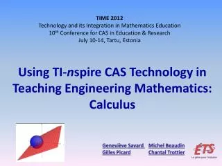 Using TI- n spire CAS Technology in Teaching Engineering Mathematics: Calculus