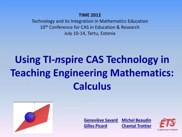 using ti n spire cas technology in teaching engineering mathematics calculus
