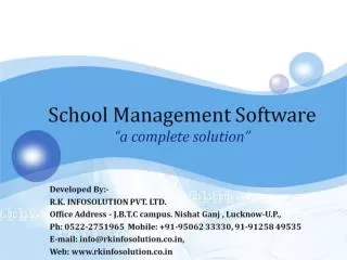 School Management Software “a complete solution”