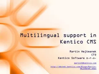 Multilingual support in Kentico CMS