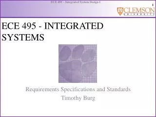 ECE 495 - INTEGRATED SYSTEMS