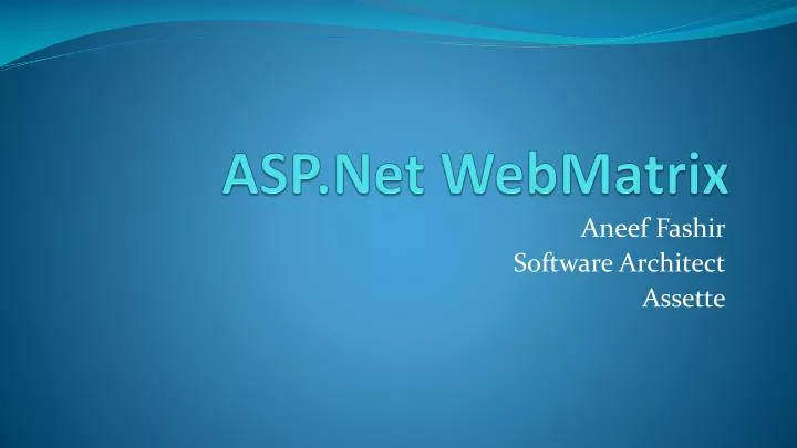 asp net webmatrix