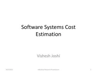 Software Systems Cost Estimation