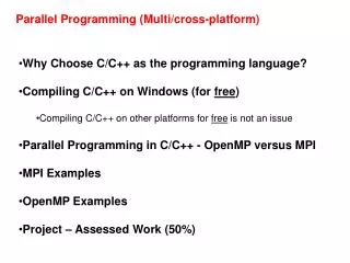 Parallel Programming (Multi/cross- platform )