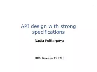 API design with strong specifications