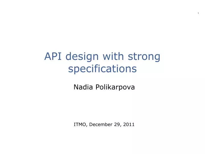 api design with strong specifications
