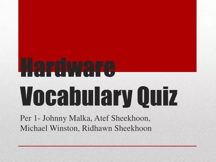 hardware vocabulary quiz
