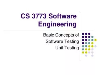 CS 3773 Software Engineering