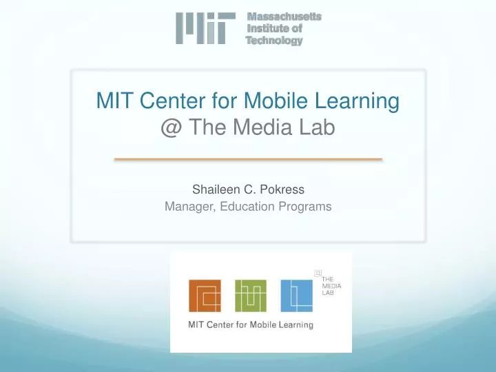 mit center for mobile learning @ the media lab