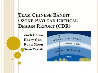 Team Chinese Bandit Ozone Payload Critical Design Report (CDR )
