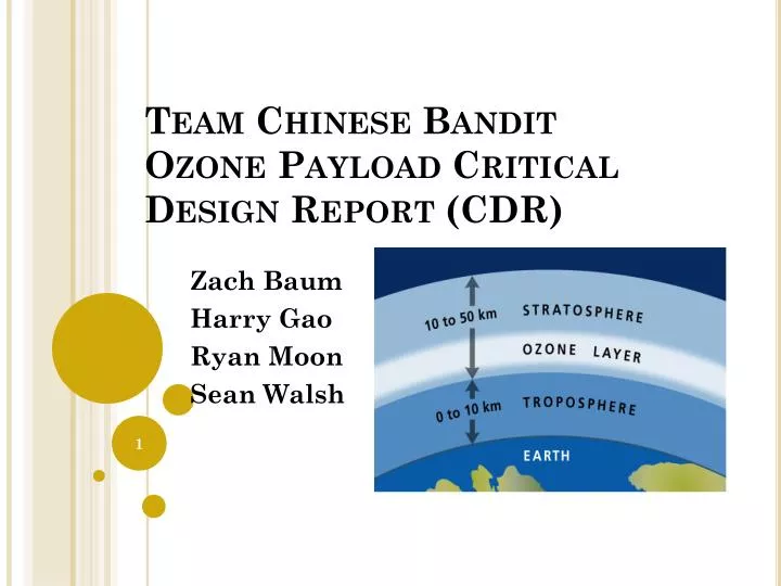team chinese bandit ozone payload critical design report cdr