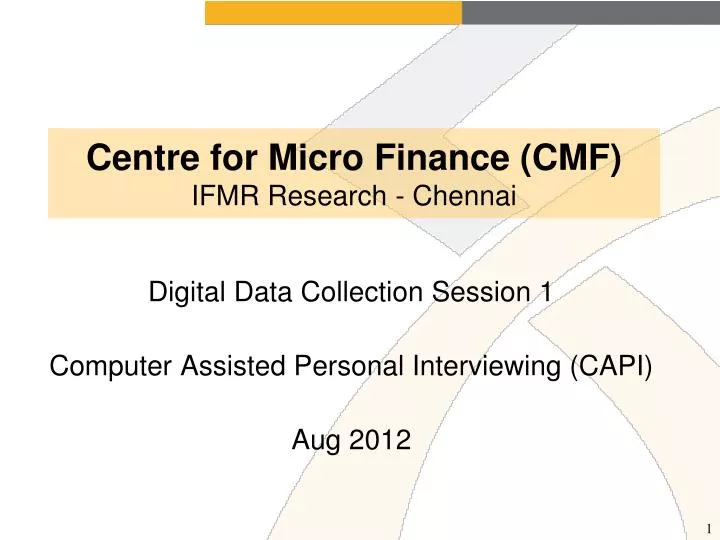 centre for micro finance cmf ifmr research chennai