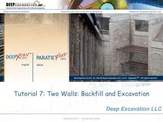 Tutorial 7: Two Walls: Backfill and Excavation