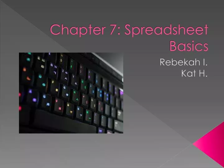chapter 7 spreadsheet basics