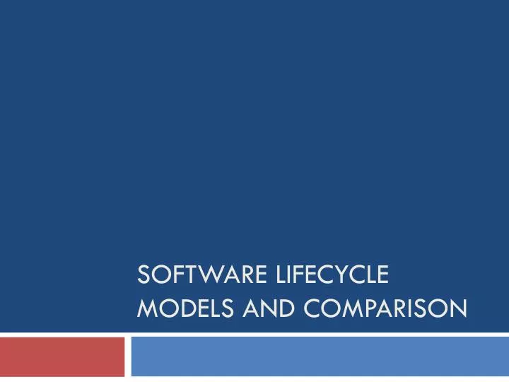 software lifecycle models and comparison