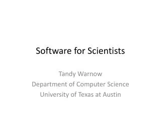 Software for Scientists
