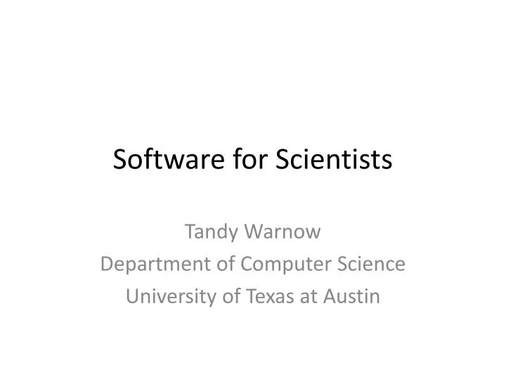 software for scientists