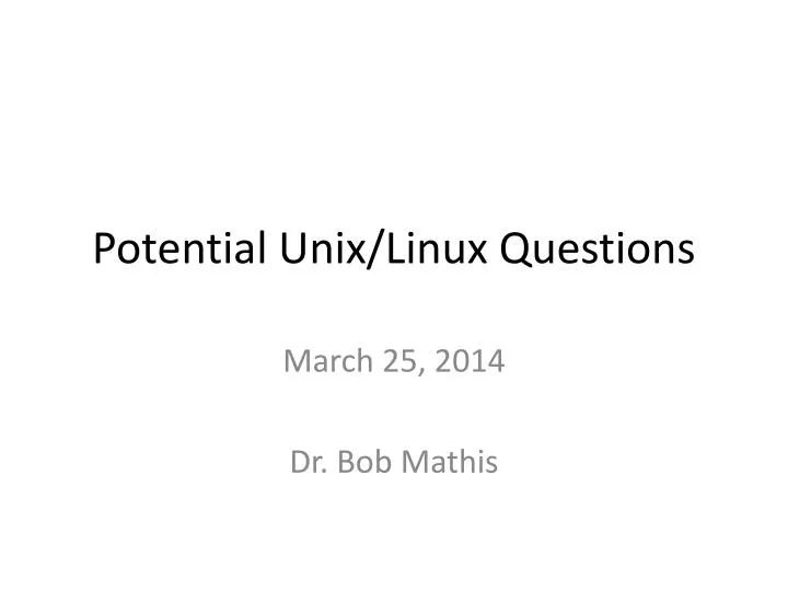 potential unix linux questions