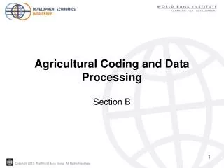 Agricultural Coding and Data Processing