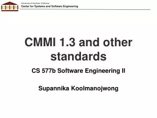 CMMI 1.3 and other standards