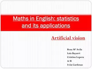 Maths in English: statistics and its applications