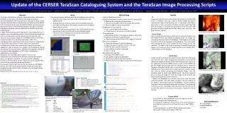 Update of the CERSER TeraScan Cataloguing System and the TeraScan Image Processing Scripts