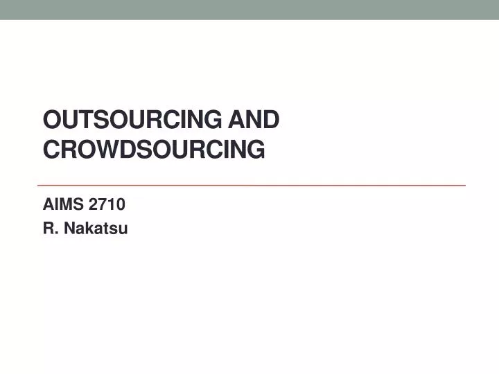 outsourcing and crowdsourcing