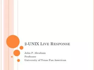 2-UNIX Live Response