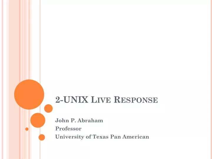 2 unix live response