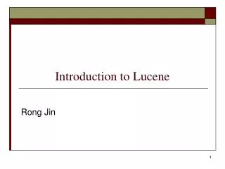 Introduction to Lucene