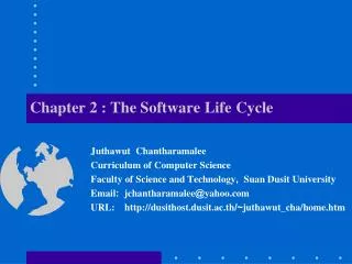 Chapter 2 : The Software Life Cycle