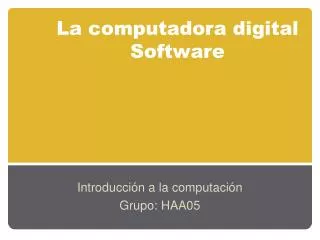La computadora digital Software