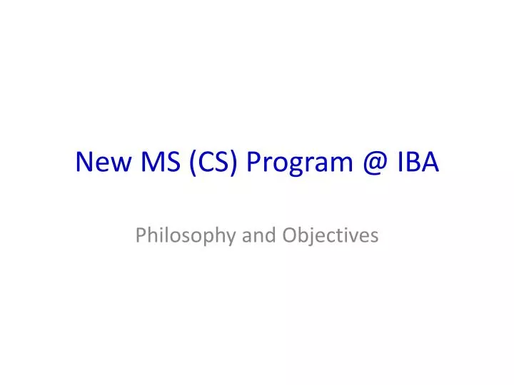 new ms cs program @ iba